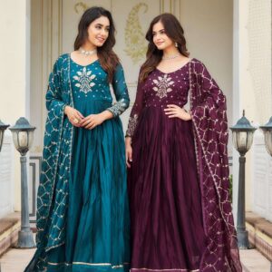 Rangoli Silk Designer Long Gown