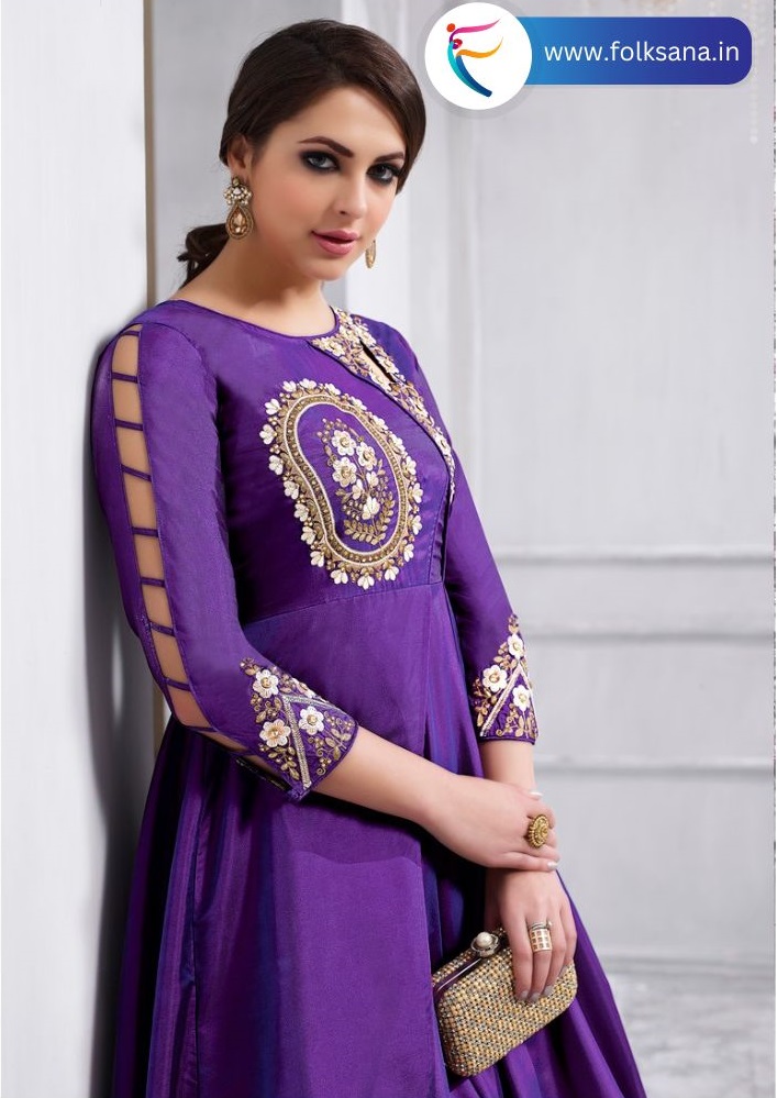 Tapeta Silk Gown with Heavy Embroidery