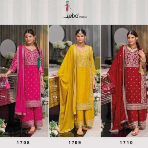 Exotic Chinon Silk Embroidered Designer Suit