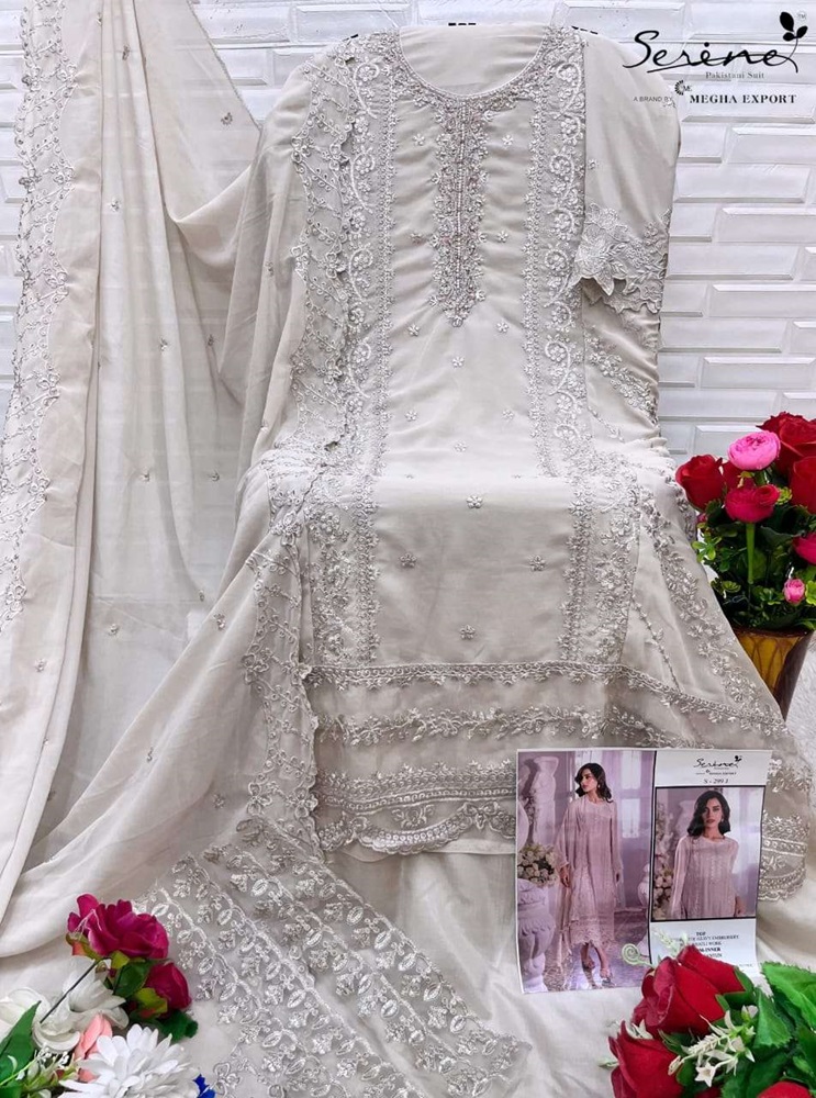 Exotic Pure Faux Georgette Embroidered Dress Material