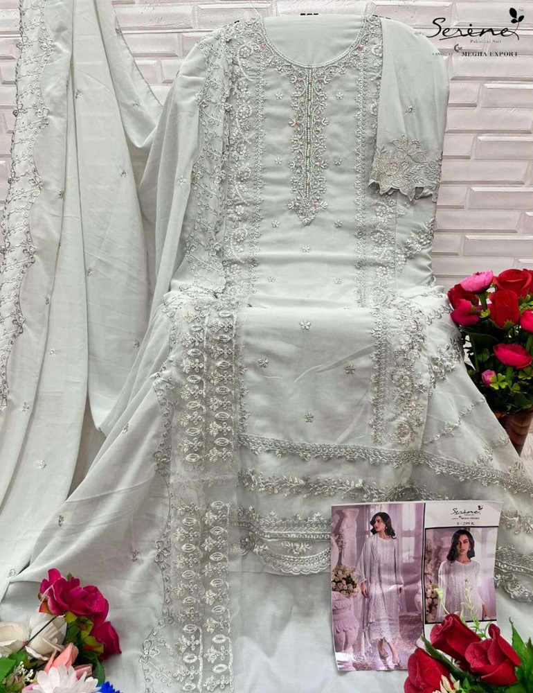 Exotic Pure Faux Georgette Embroidered Dress Material