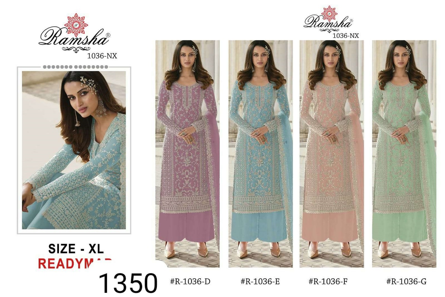 Organza Embroidery Designer Branded Suit