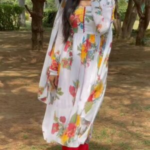 A Stunning Digital print  Suit: Georgette Elegance