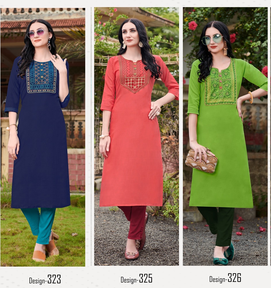 Nira Cotton Kurti with Heavy Embroidery