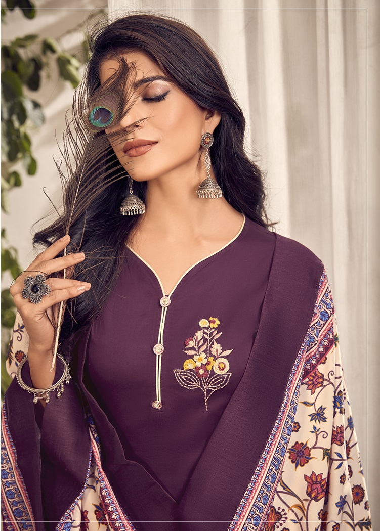 Jam Cotton Kurta with Hand Work