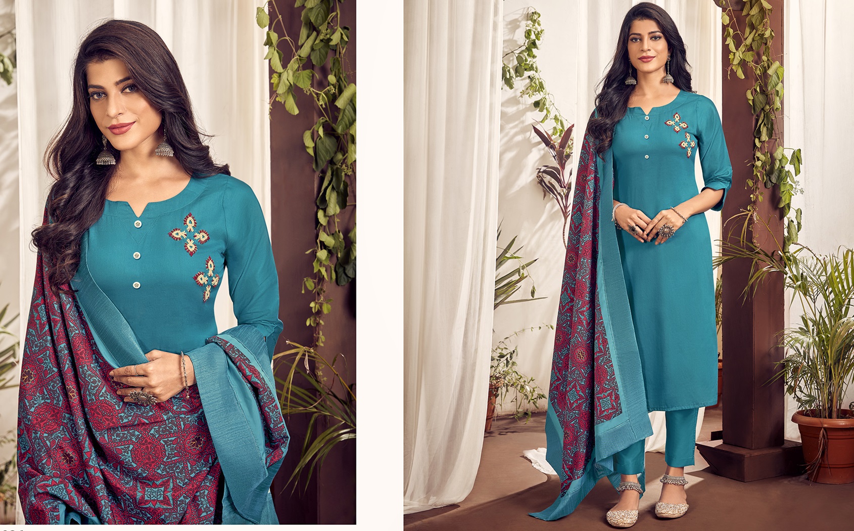 Jam Cotton Kurta with Hand Work