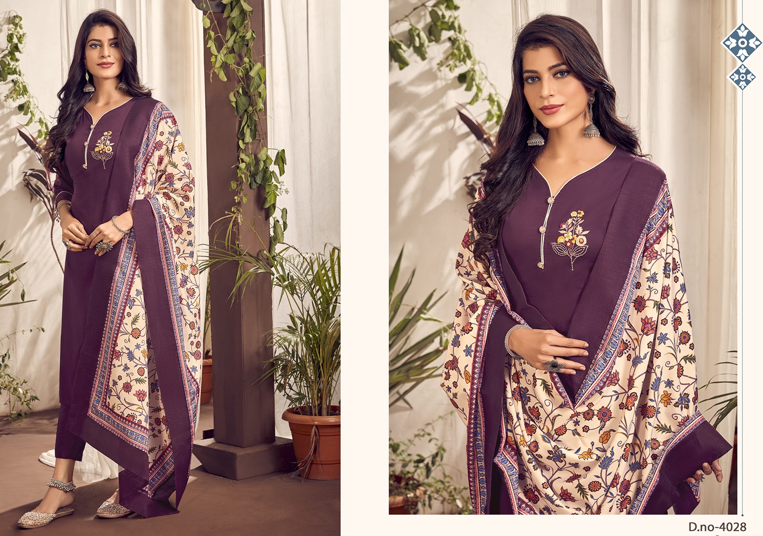 Jam Cotton Kurta with Hand Work