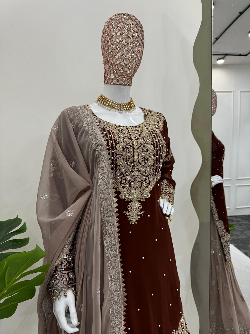 Stunning Faux Georgette Designer Suit