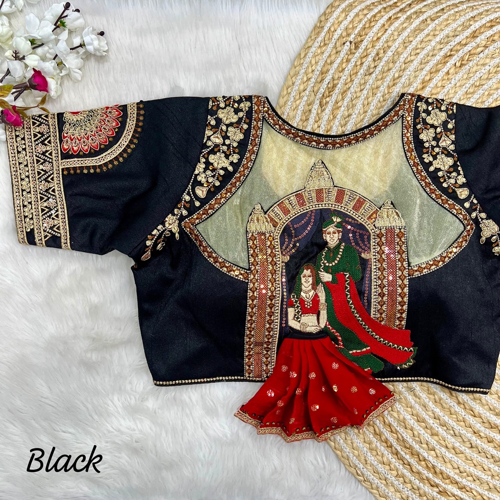 Heavy Embroidery Bridal Blouse with 3D Barbie Work