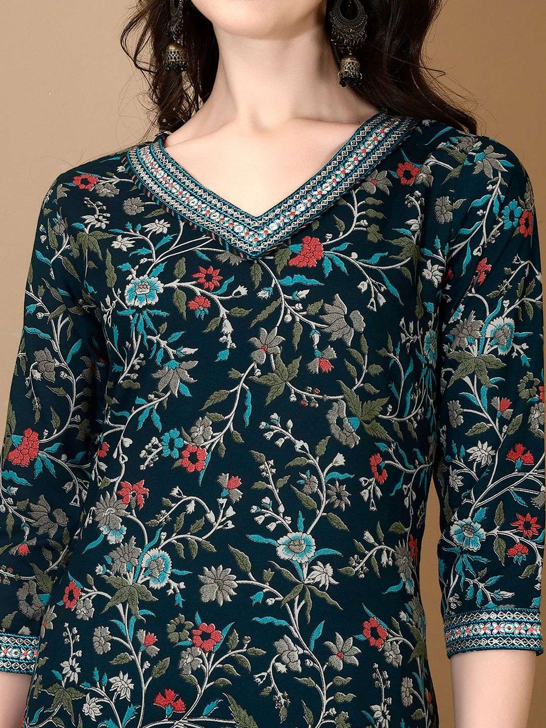 Cotton Printed Beautiful Suit with Handwork