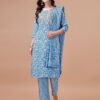 Rayon Cotton Suit with Intricate Neck Work