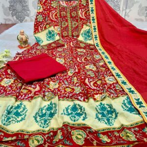 Anarkali Style Flower-Printed Designer Suit