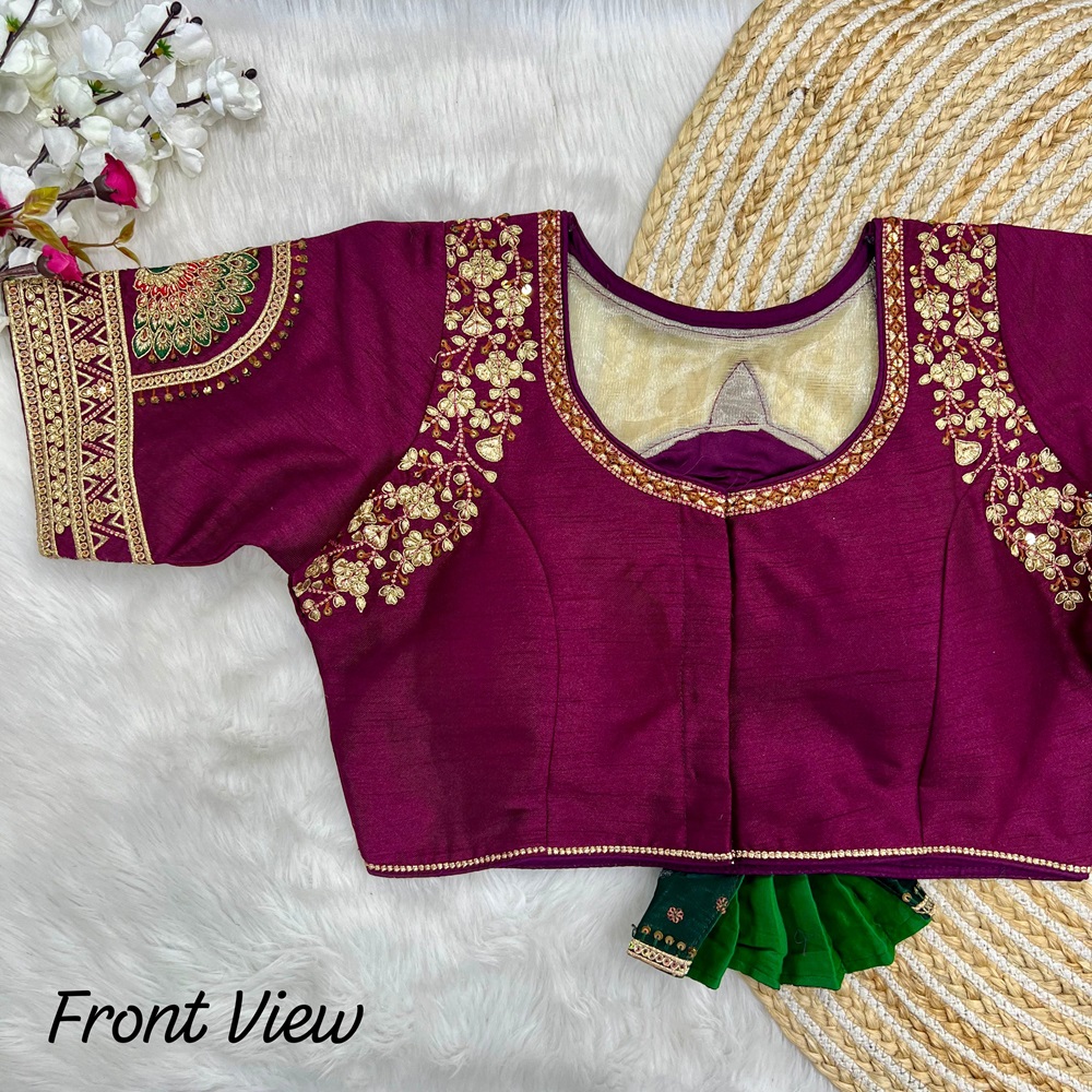 Heavy Embroidery Bridal Blouse with 3D Barbie Work
