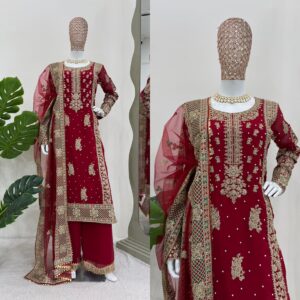 Designer Suit on Faux Georgette