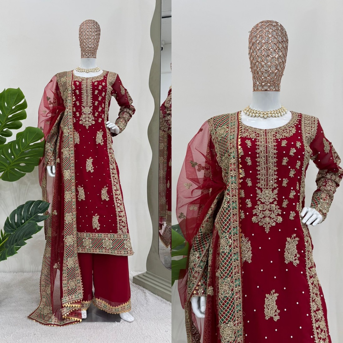 Designer Suit on Faux Georgette