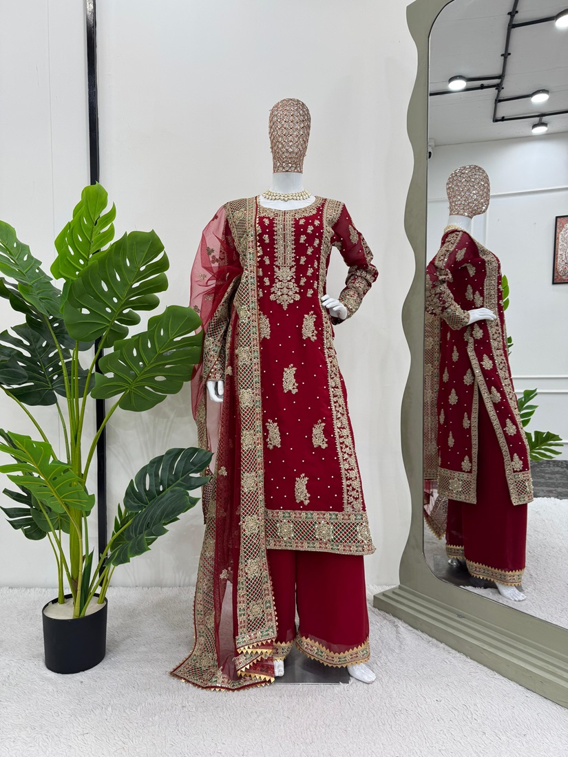 Designer Suit on Faux Georgette
