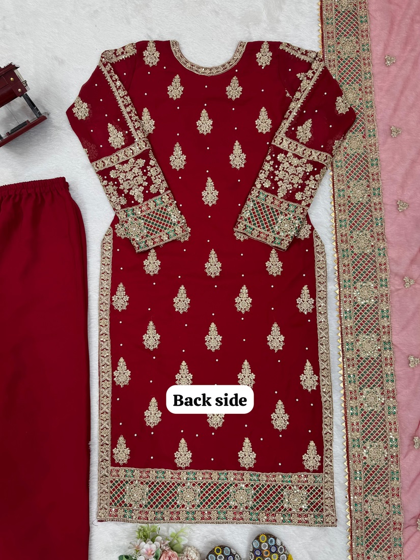 Designer Suit on Faux Georgette