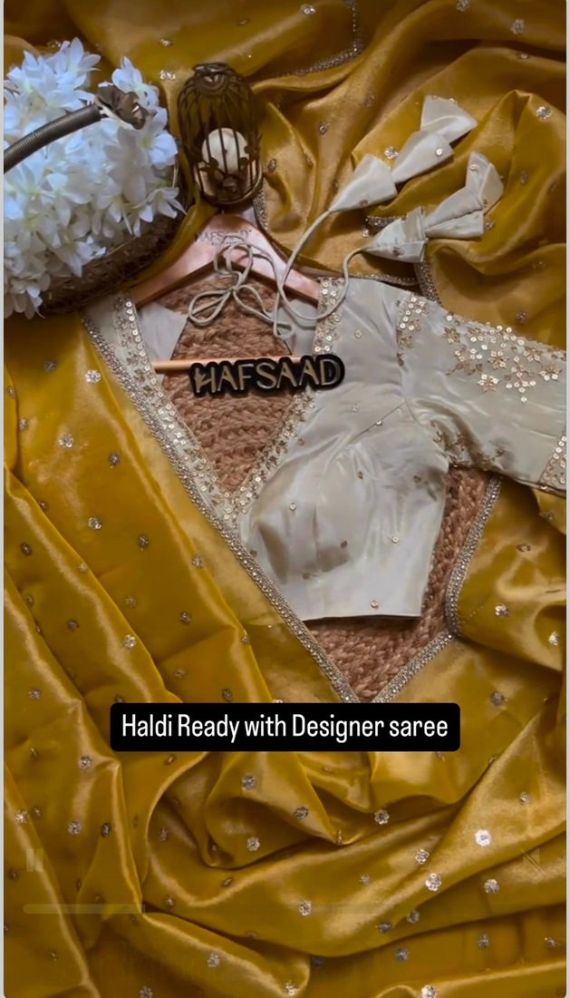 Designer Saree with Heavy Twill Net Fabric