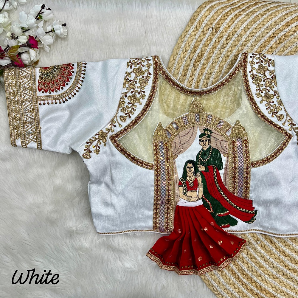 Heavy Embroidery Bridal Blouse with 3D Barbie Work