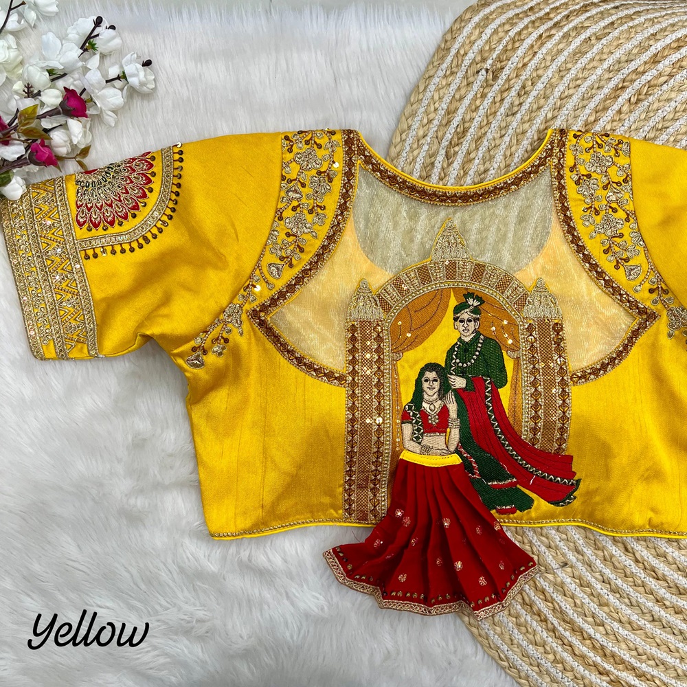 Heavy Embroidery Bridal Blouse with 3D Barbie Work