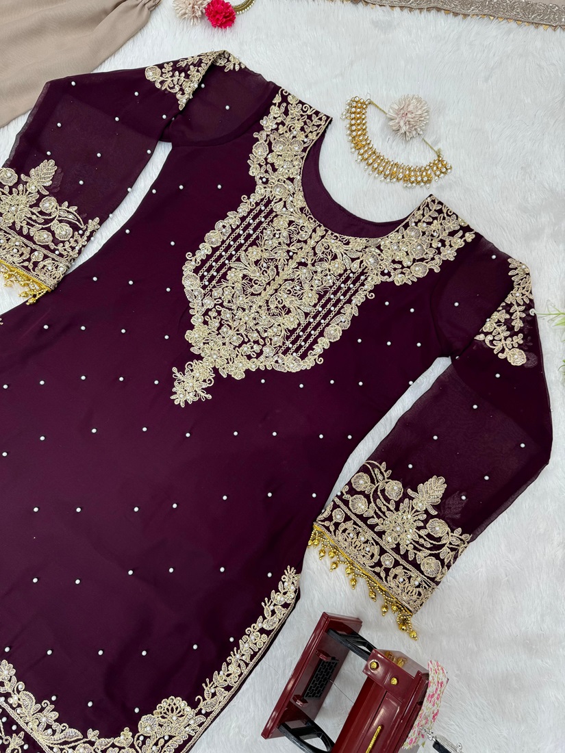 Stunning Faux Georgette Designer Suit