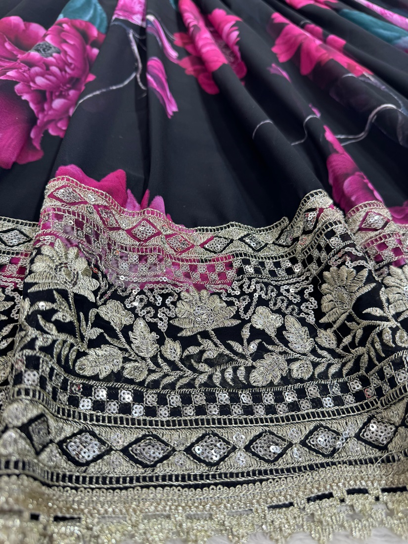 Artistic Digital Print Gown