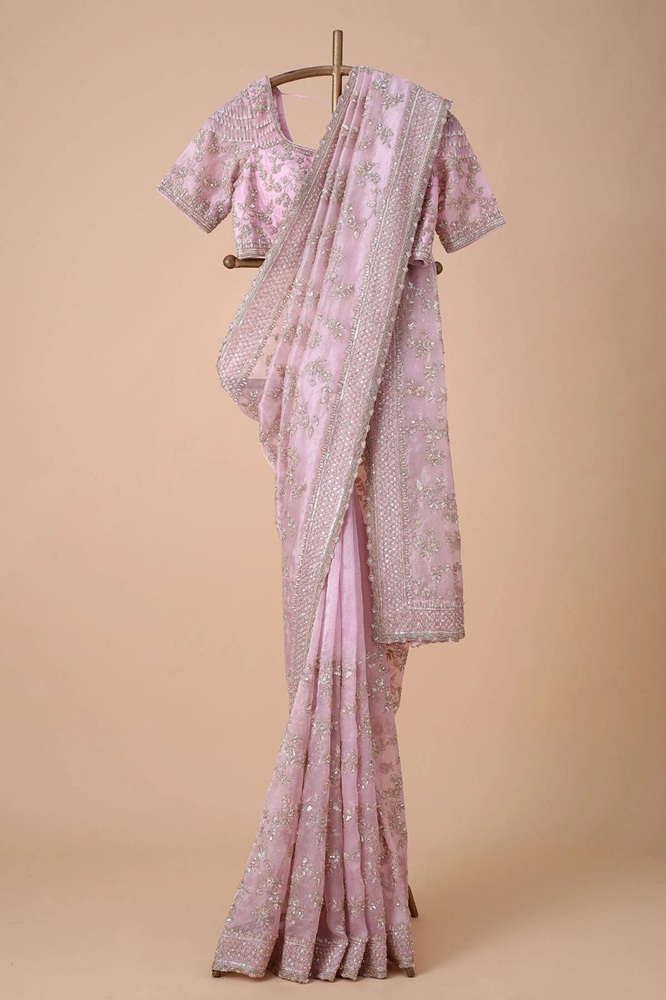 Designer Chinon Silk Saree