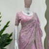 Designer Chinon Silk Saree