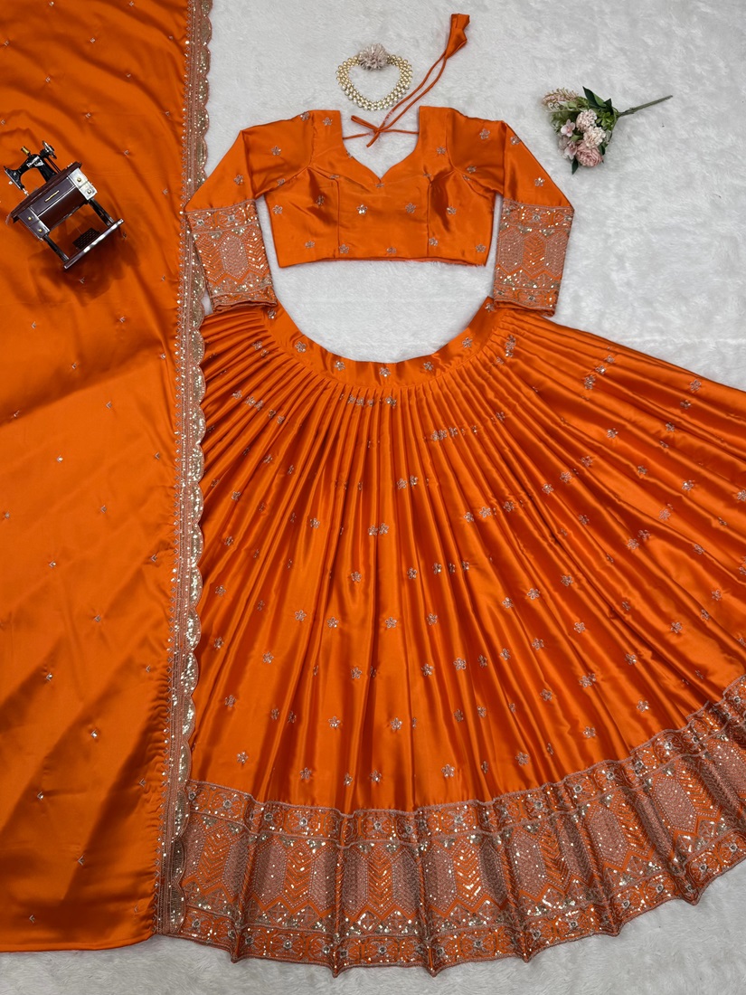 Satin Silk Lehenga Choli set