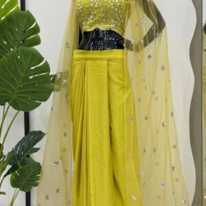 Dhoti style Bottom with Choli & Shrug Set: A trending fashion