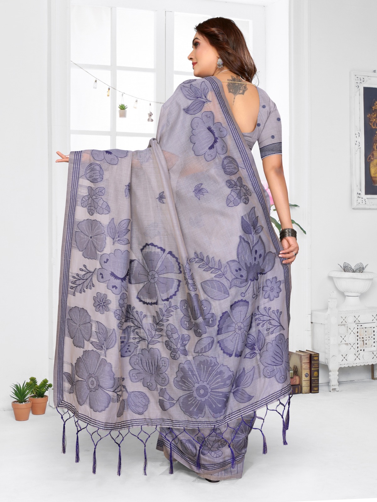 Khadi Cotton Jacquard Saree