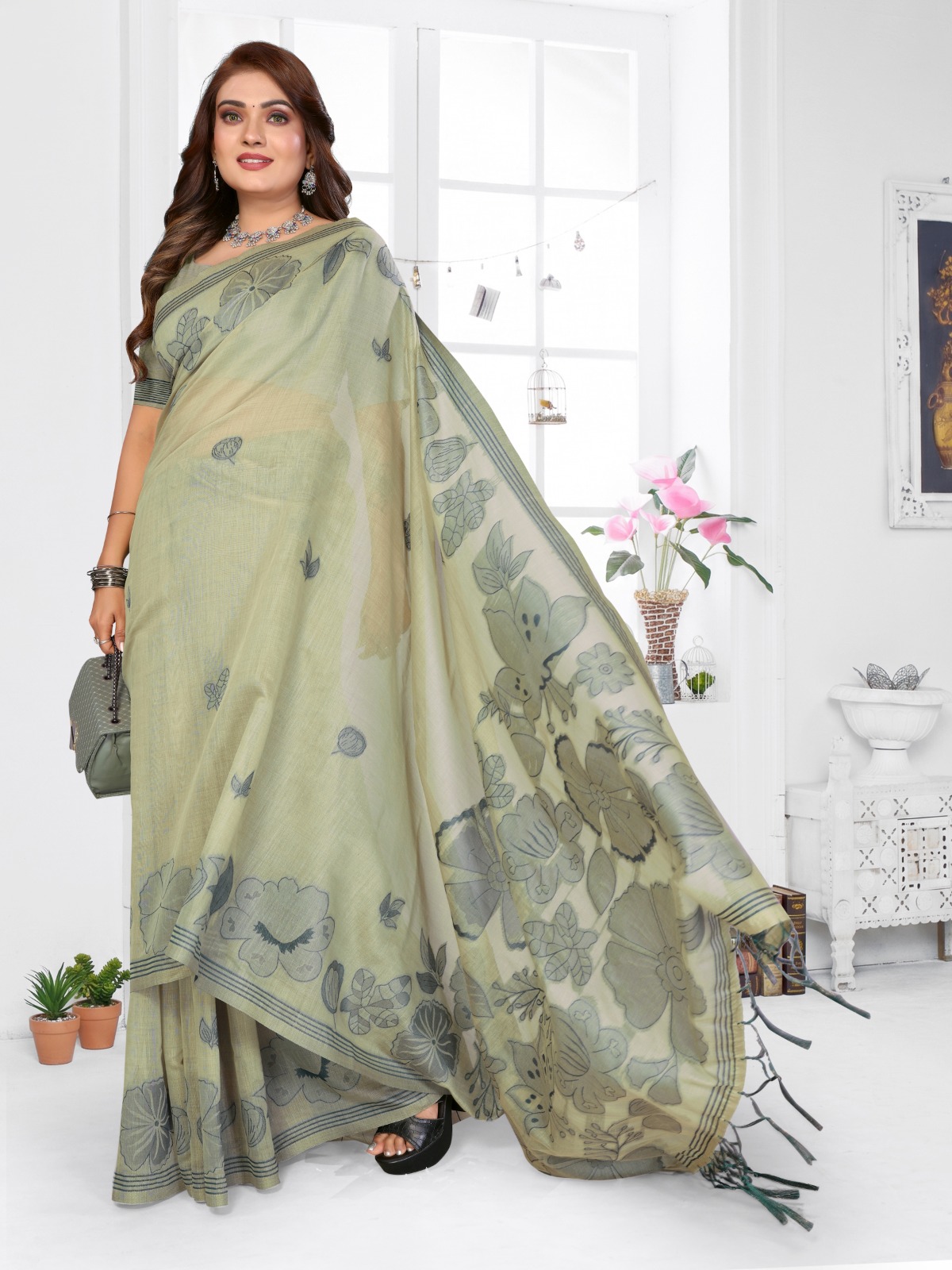 Khadi Cotton Jacquard Saree