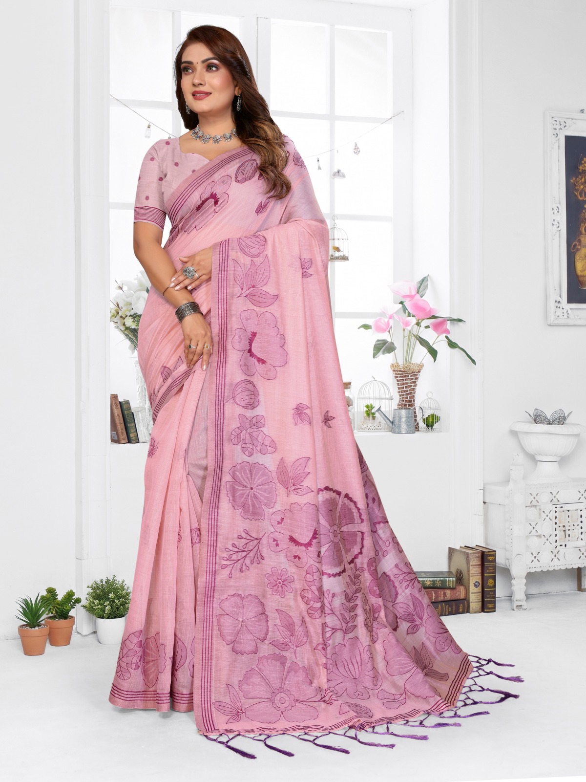 Khadi Cotton Jacquard Saree
