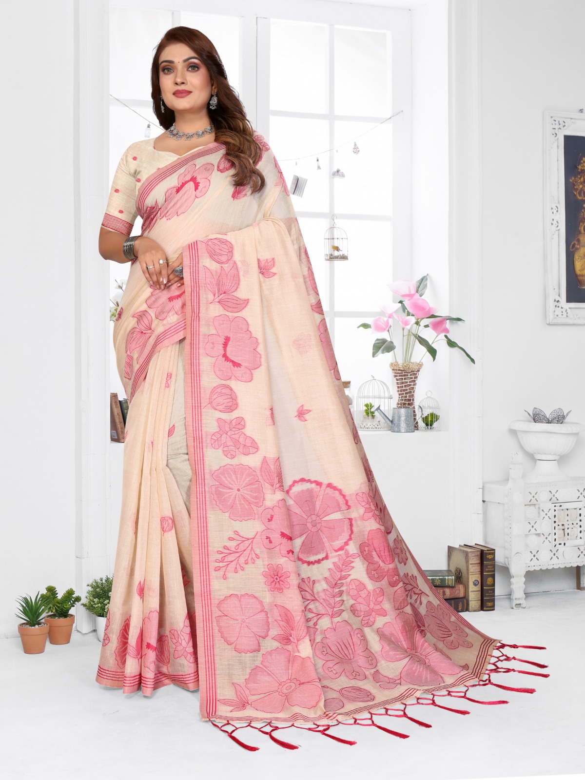 Khadi Cotton Jacquard Saree