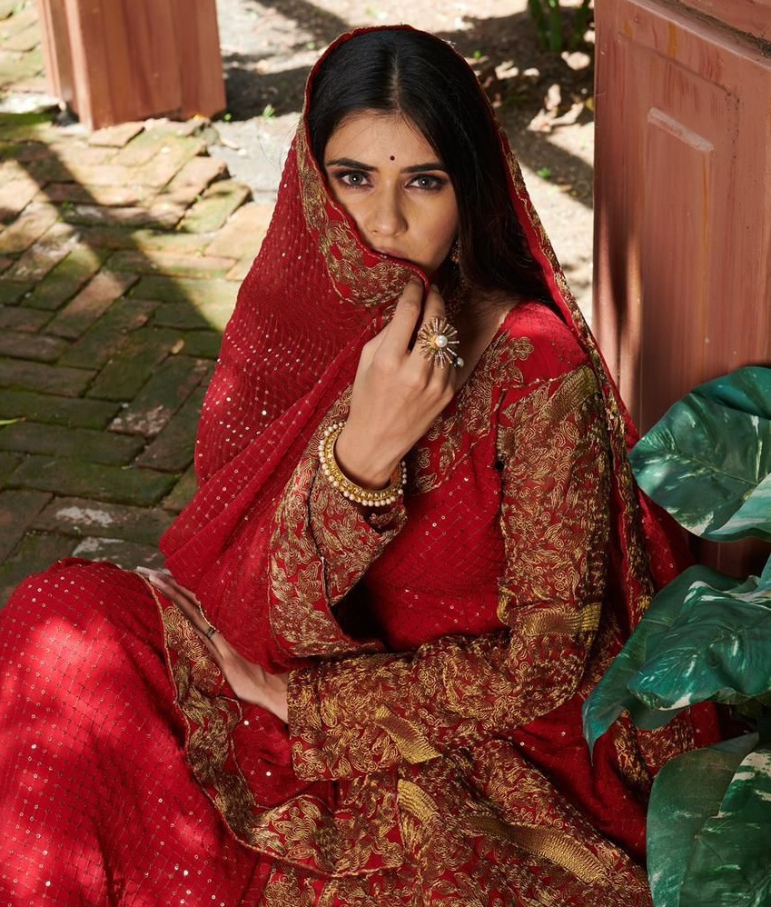 Embroidered Lehenga with Designer Long Top