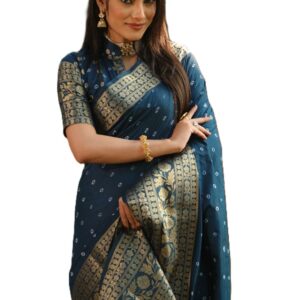 Bandhej Kanjivaram Silk Saree