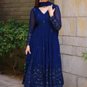 Faux Georgette Suit Set for women: An Ethereal Bloom