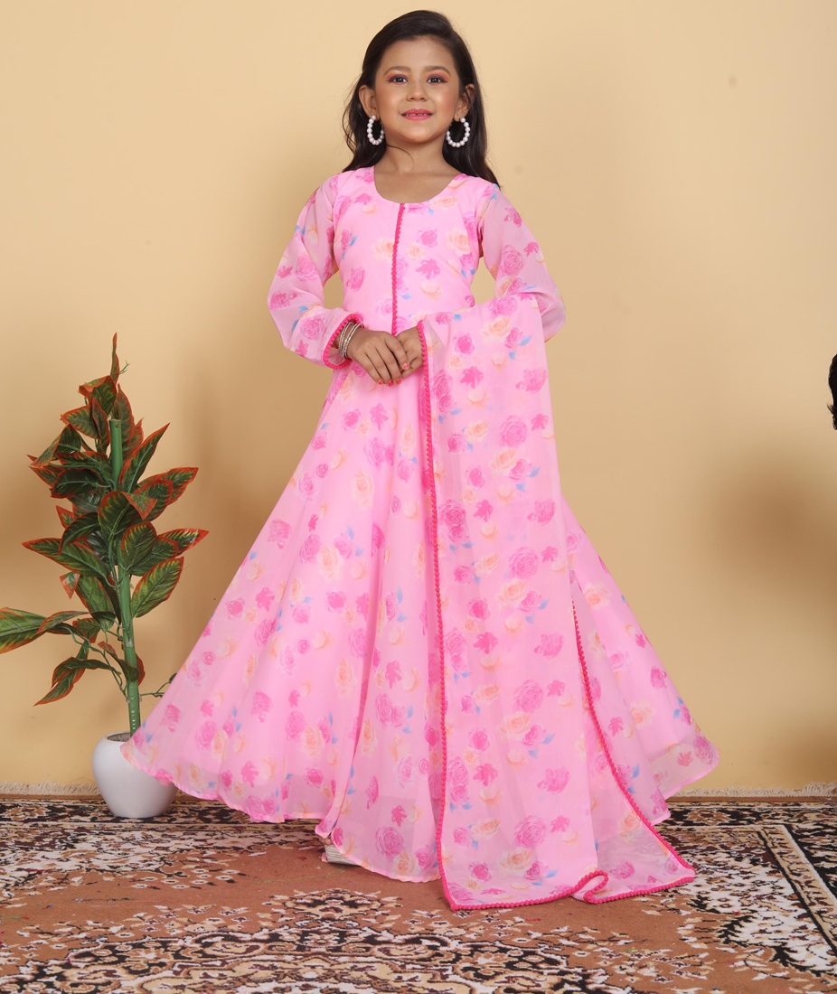 Faux Georgette Gown Set