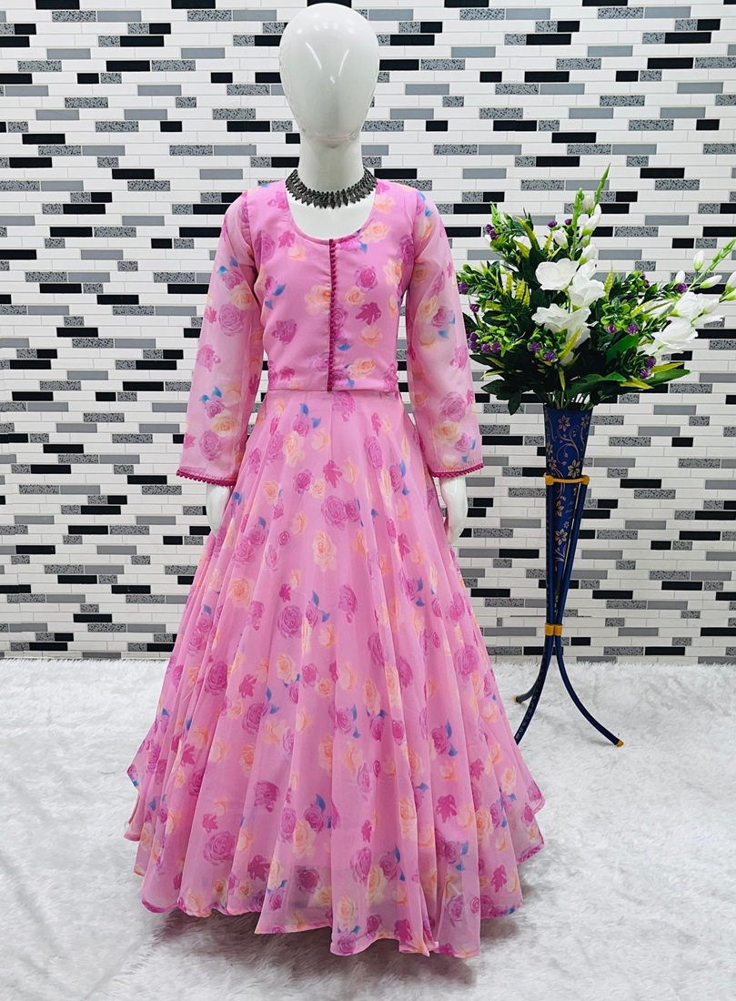 Faux Georgette Gown Set