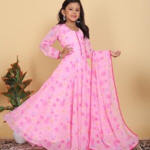 Faux Georgette Gown Set