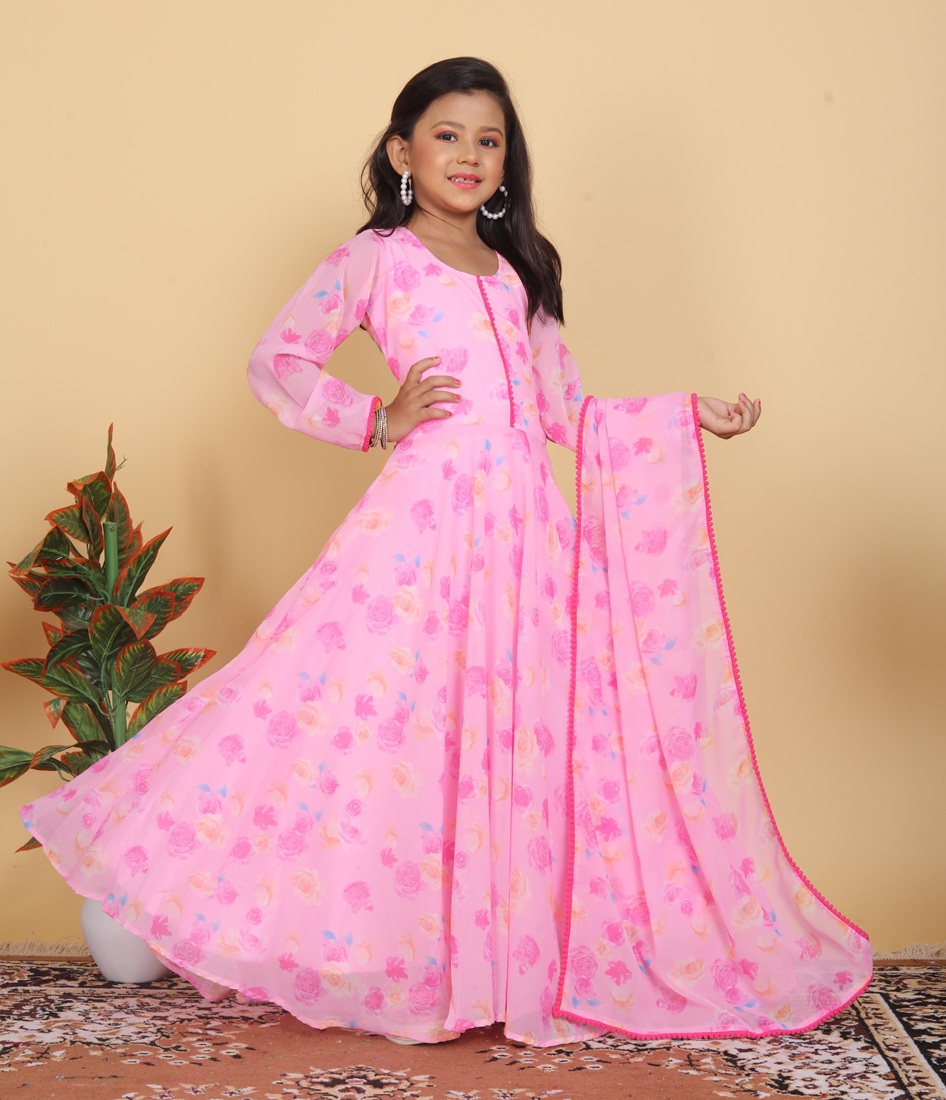 Faux Georgette Gown Set