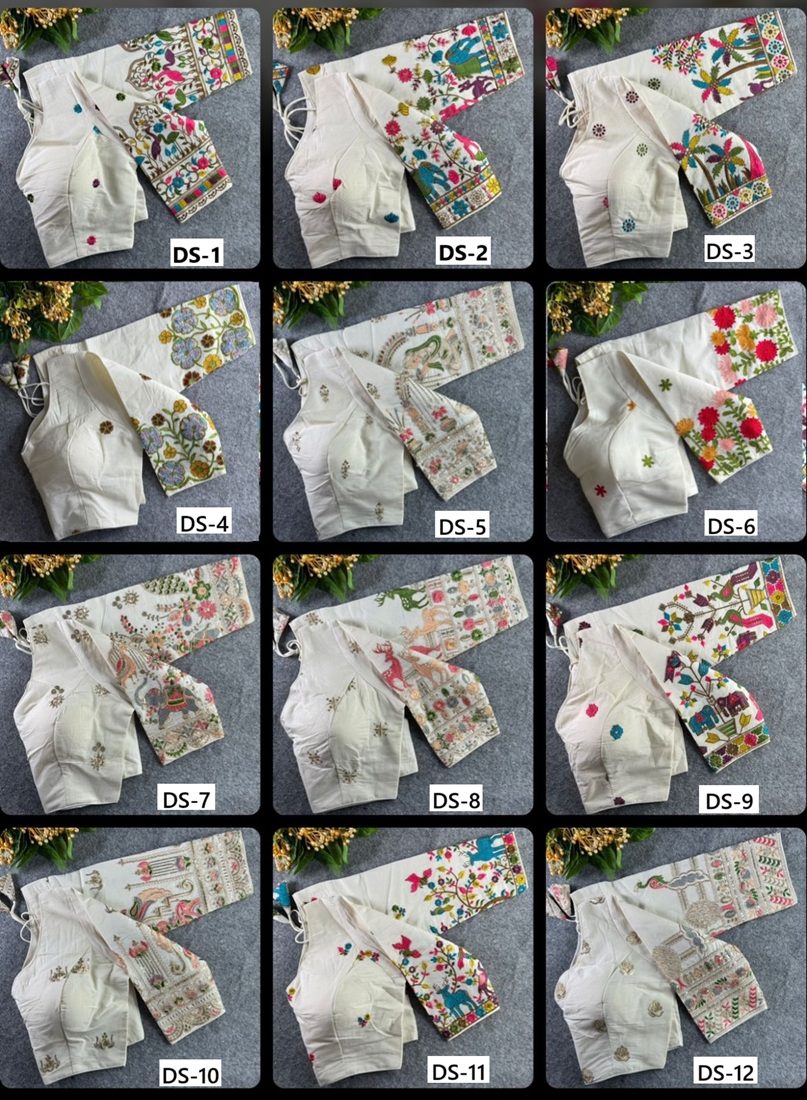 Khadi Cotton Chain Stitch Embroidery Blouse