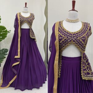 Faux Georgette Lehenga Choli Set : A delightful Design