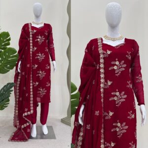 Premium Crunchy Silk Suit set with Thread & Sequin Work – For Women