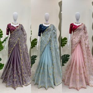 Designer Saree with Thread and sequins work: A Lasting Impression