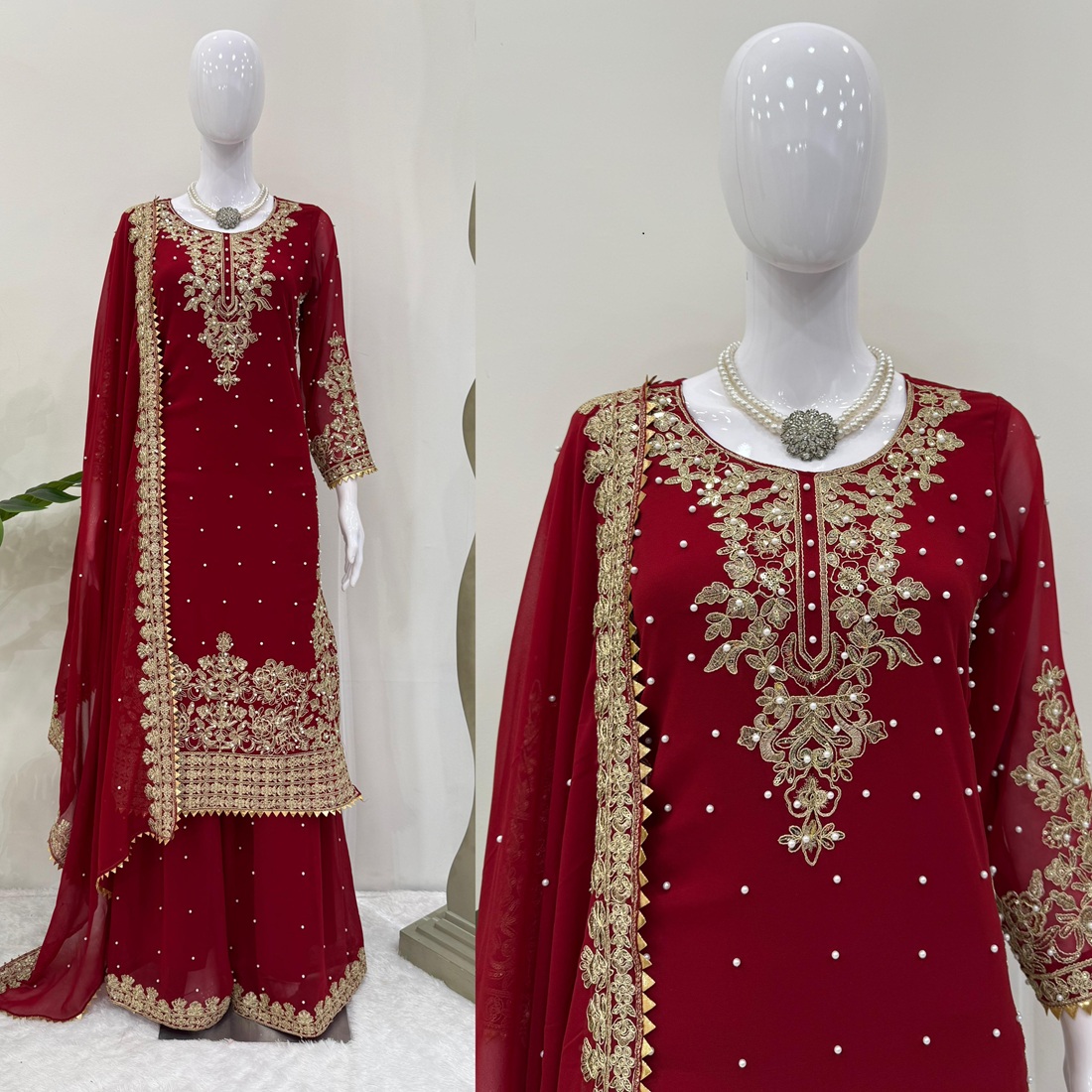 Georgette Palazzo Suit