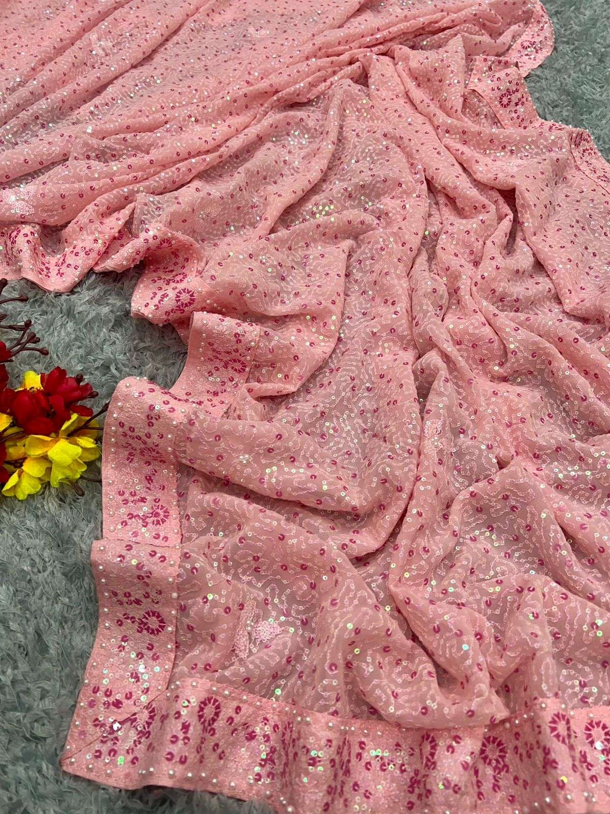 Georgette Sequin Saree