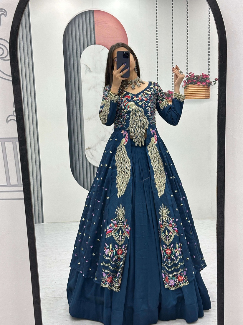Peacock Embroidery Designer Suit