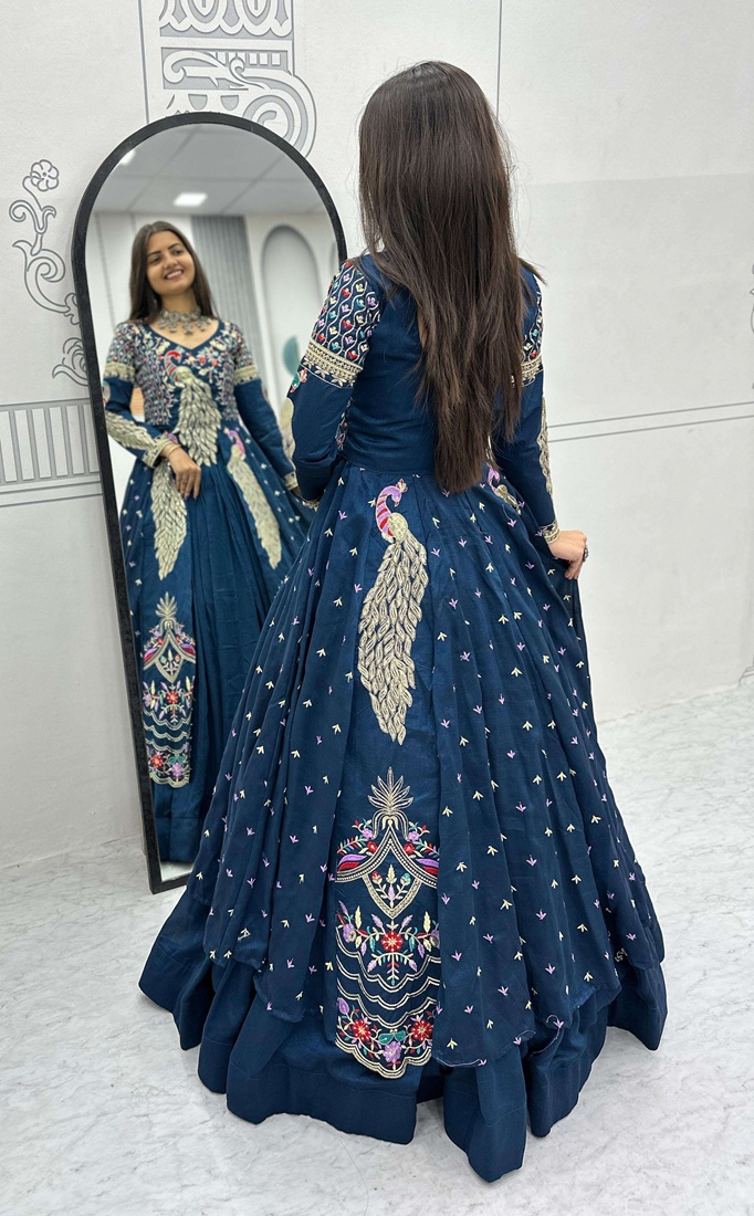 Peacock Embroidery Designer Suit